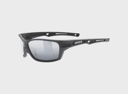 Uvex Sportstyle 232 P brýle Black Mat Red/Polavision Mirror Silver