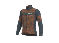 Alé Solid Wall pánský cyklistický dres dlouhý rukáv šedá/oranžová