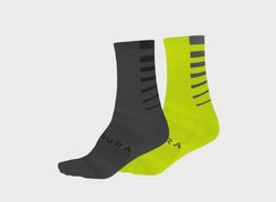 Endura ponožky Coolmax Stripe 2 balení svítivě žlutá