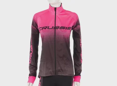 Crussis No-Wind dámská cyklistická bunda černá/růžová