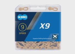 KMC řetěz X9 zlatá 114 článků 114 článků