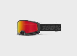 100% Okan lyžařské sjezdové brýle Black/HiPER Red Mirror