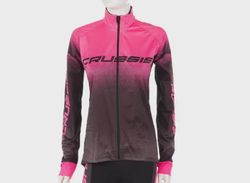Crussis No-Wind dámská cyklistická bunda černá/růžová