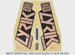 Rock Shox Decal Lyrik Ultimate 27,5"/29" 2021 matte copper foil/high gloss black